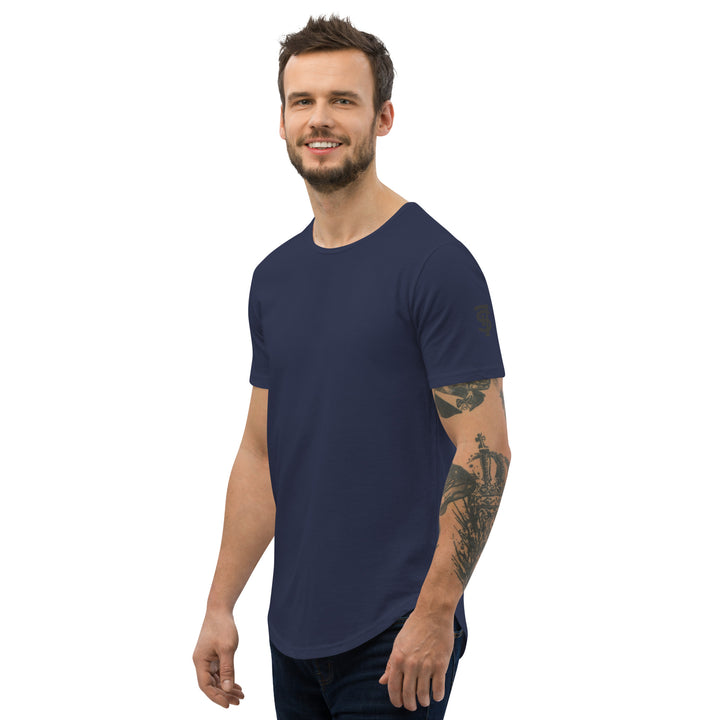 "The infielder" New curved hem solid t-shirt.